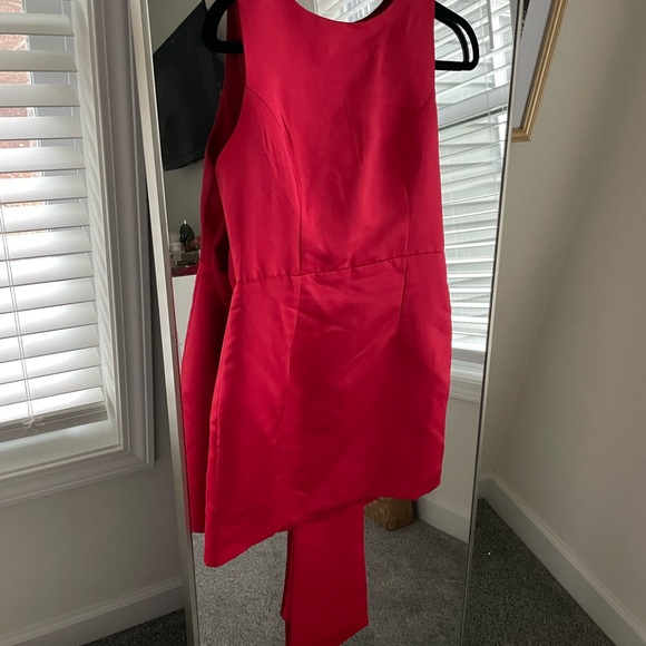 Red Holiday Dress with giant bow - Picture 2 of 4